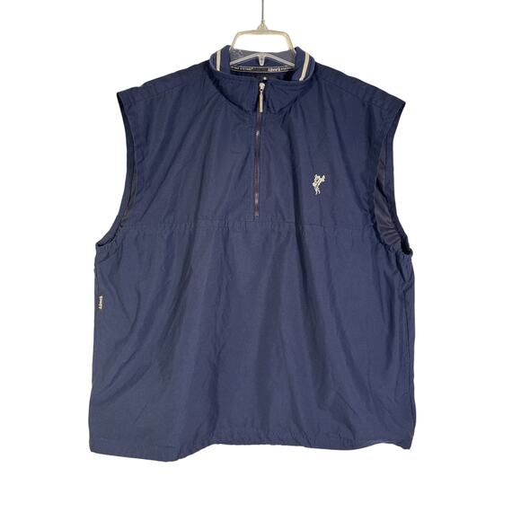 Ashworth Windbreaker Golf Vest Men's L Sleeveless Pockets V-neck Blue - Picture 1 of 6